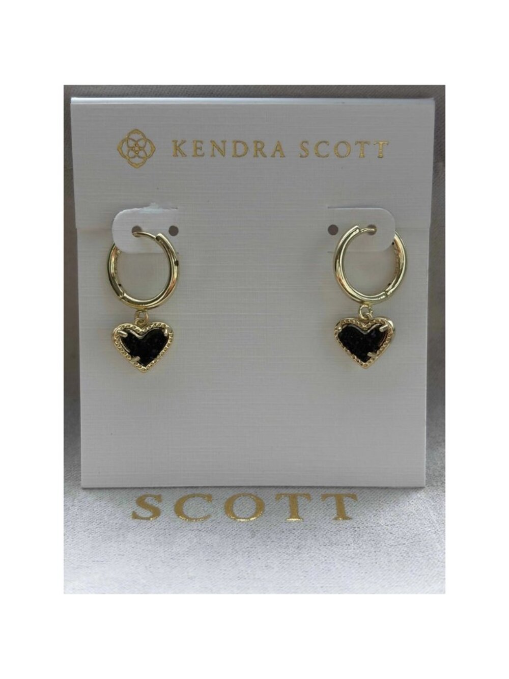 Kendra Scott black heart earrings